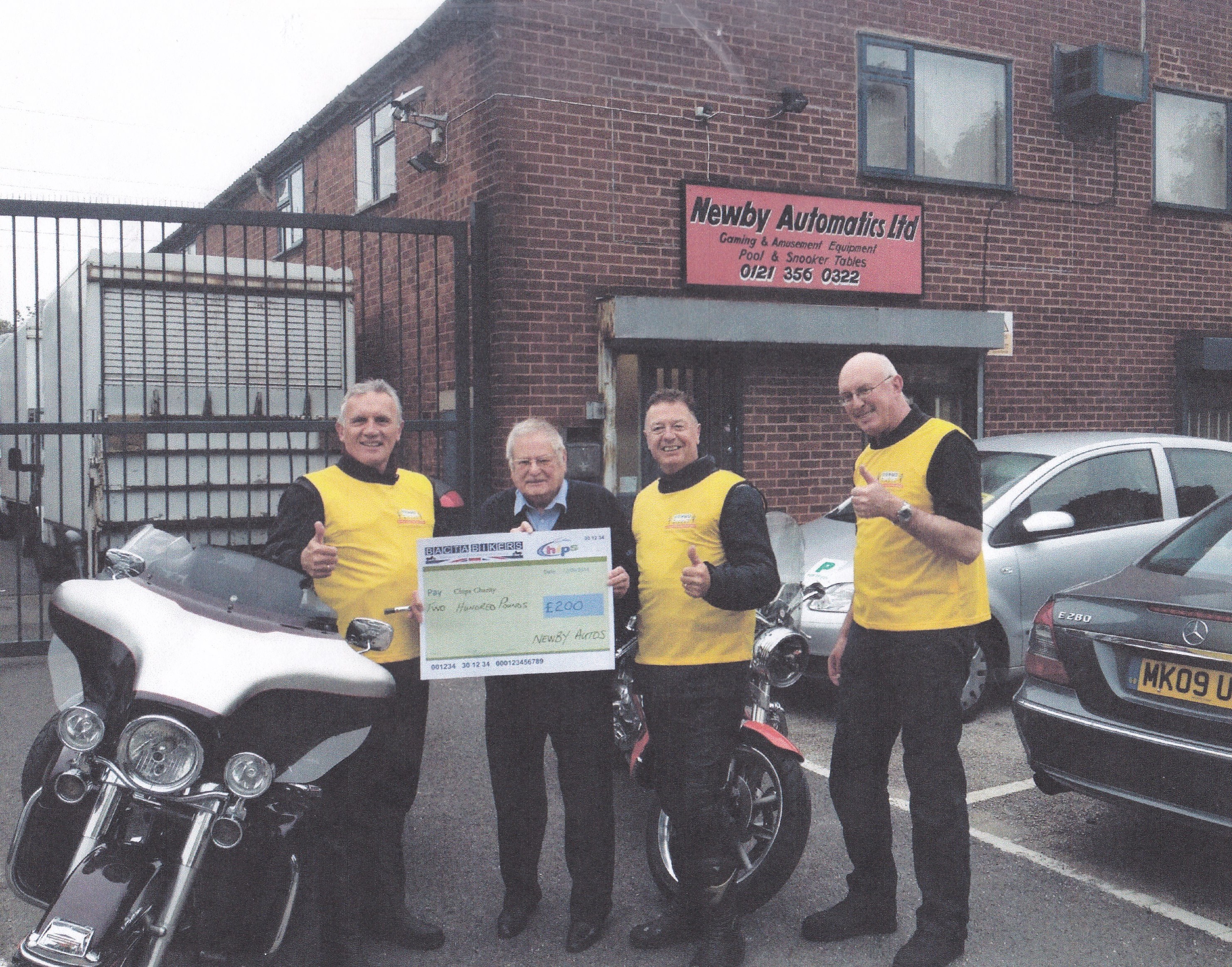 Making a donation to the bacta bikers